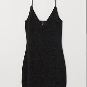Going out Black glittery mini dress XL